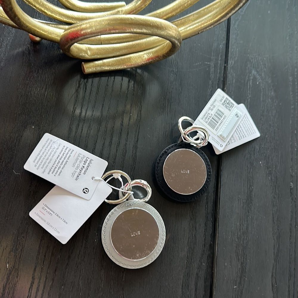 BUNDLE OF 2 Lululemon Logo Bag Charm & Keychain LOVE NWT - Picture 2 of 2